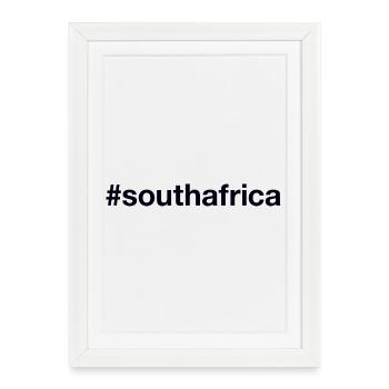 SOUTH AFRICA Hashtag Südafrika - Gerahmtes Poster (27 × 37 cm) - Weiß - Vorne
