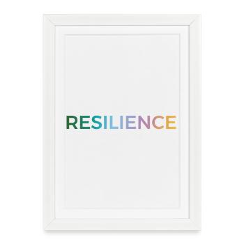 Resilience Gradient Typo - Framed poster (27 × 37 cm) - white - Front