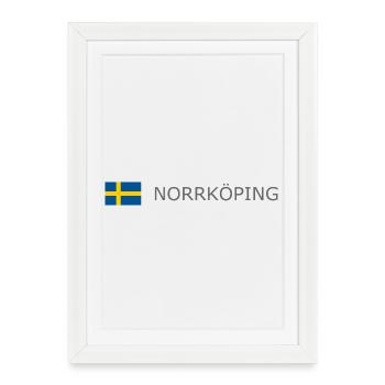 Drapeau de la Suède - Norrköping - Sverige - Schweden - Affiche encadrée (27 × 37 cm) - blanc - Devant