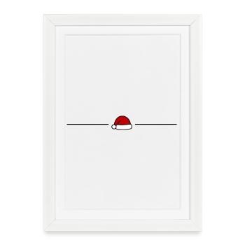 Chapeau du Père Noël - Affiche encadrée (27 × 37 cm) - blanc - Devant