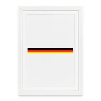 Drapeau Allemand - Allemagne - Affiche encadrée (27 × 37 cm) - blanc - Devant