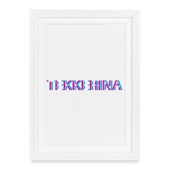 Hardtekk Tekk - Affiche encadrée (27 × 37 cm) - blanc - Devant