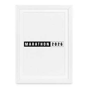 Marathon 2026 - Affiche encadrée (27 × 37 cm) - blanc - Devant
