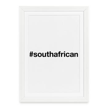 AFRIQUE DU SUD Hashtag Afrique du Sud Afrique du Sud - Affiche encadrée (27 × 37 cm) - blanc - Devant