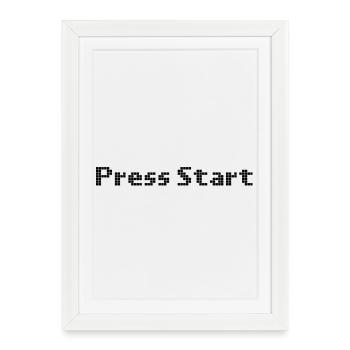 press start - Framed poster (27 × 37 cm) - white - Front