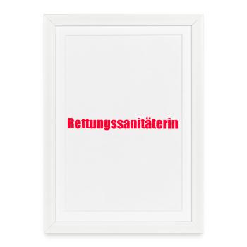 Rettungssanitäterin Schriftzug - Gerahmtes Poster (27 × 37 cm) - Weiß - Vorne