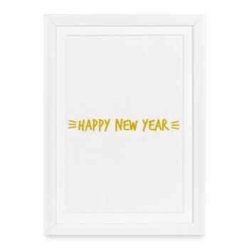 HAPPY NEW YEAR. NEW YEAR'S EVE. NEW YEAR - Framed poster (27 × 37 cm) - white - Front