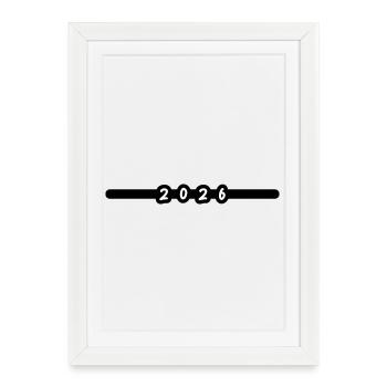 2026 Jahr - Gerahmtes Poster (27 × 37 cm) - Weiß - Vorne