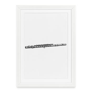 Flute Music - Framed poster (27 × 37 cm) - white - Front