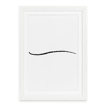 Stroke Art Brush Stroke Underscore Crack Line - Framed poster (27 × 37 cm) - white - Front