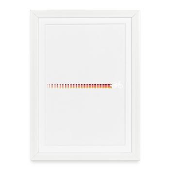 Rayures dégradées de coucher de soleil avec emblème de vélo - Affiche encadrée (27 × 37 cm) - blanc - Devant