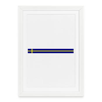 Icône du drapeau suédois - Affiche encadrée (27 × 37 cm) - blanc - Devant