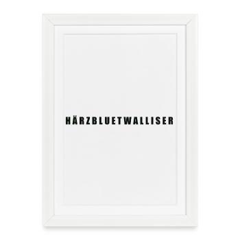 Härzbluetwalliser Kanton Walliser - Gerahmtes Poster (27 × 37 cm) - Weiß - Vorne