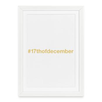 Né le 17 décembre Anniversaire - Affiche encadrée (27 × 37 cm) - blanc - Devant
