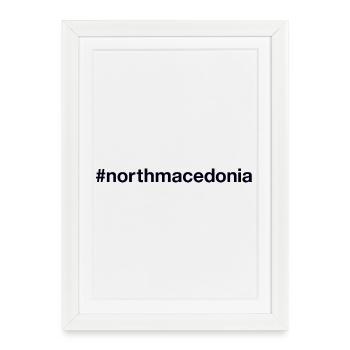 MACÉDOINE DU NORD Hashtag Nordmazedonien - Affiche encadrée (27 × 37 cm) - blanc - Devant