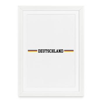 Deutschland Fahne - Gerahmtes Poster (27 × 37 cm) - Weiß - Vorne