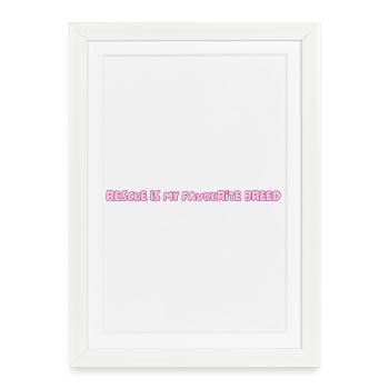 rescue is my favourite breed - Framed poster (27 × 37 cm) - white - Front