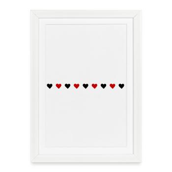 Amour de la ligne de cœur - Affiche encadrée (27 × 37 cm) - blanc - Devant