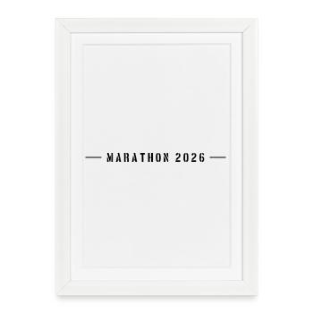 Lettrage Marathon 2026 - Affiche encadrée (27 × 37 cm) - blanc - Devant