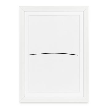 Strich art coup de pinceau tiret - Affiche encadrée (27 × 37 cm) - blanc - Devant