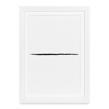 Brush Stroke Underline Pinselstrich Grunge Art - Framed poster (27 × 37 cm) - white - Front