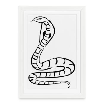 serpent - Affiche encadrée (27 × 37 cm) - blanc - Devant