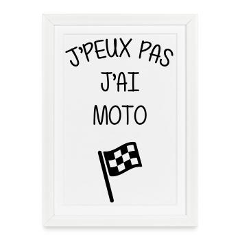 Moto / Motard / Motarde / Biker / Stunt / Cross - Affiche encadrée (27 × 37 cm) - blanc - Devant
