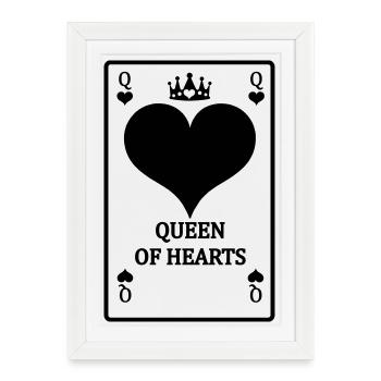 Carte à jouer Ma reine des cœurs avec texte 'MA REINE - Affiche encadrée (27 × 37 cm) - blanc - Devant