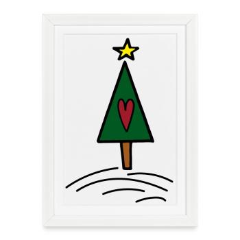 Noël - Affiche encadrée (27 × 37 cm) - blanc - Devant