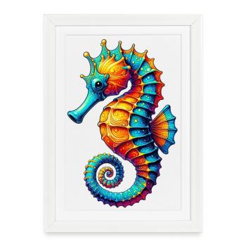 Hippocampe - Affiche encadrée (27 × 37 cm) - blanc - Devant