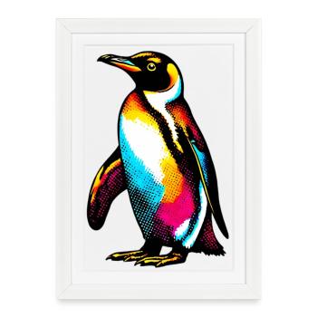 Penguin - Framed poster (27 × 37 cm) - white - Front