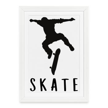 Skater - Framed poster (27 × 37 cm) - white - Front