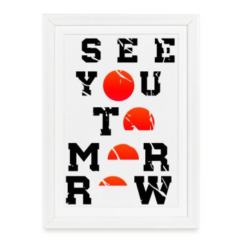 See You Tomorrow Inspiration Art Japon - Affiche encadrée (27 × 37 cm) - blanc - Devant