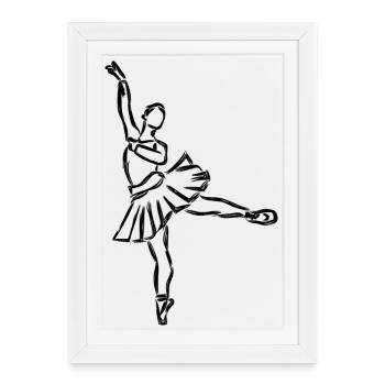Croquis de danseuse de ballet - Affiche encadrée (27 × 37 cm) - blanc - Devant