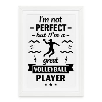 Super joueur de volley-ball sport - Affiche encadrée (27 × 37 cm) - blanc - Devant