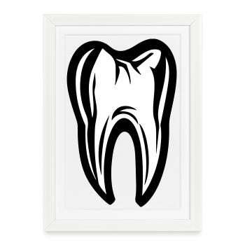 Icône de la dent dentiste - Affiche encadrée (27 × 37 cm) - blanc - Devant