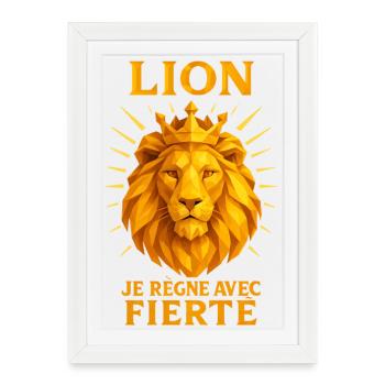 Leo Star Sign - Astrology - Framed poster (27 × 37 cm) - white - Front