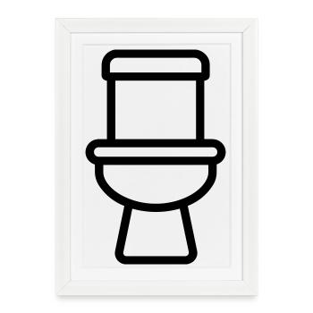 toilette - Affiche encadrée (27 × 37 cm) - blanc - Devant