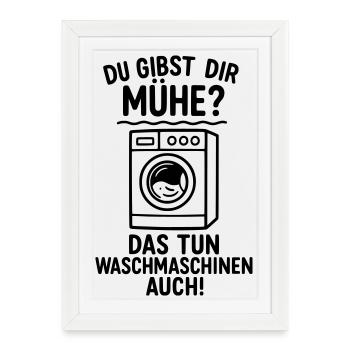 Les machines à laver ont du mal à donner du travail - Affiche encadrée (27 × 37 cm) - blanc - Devant