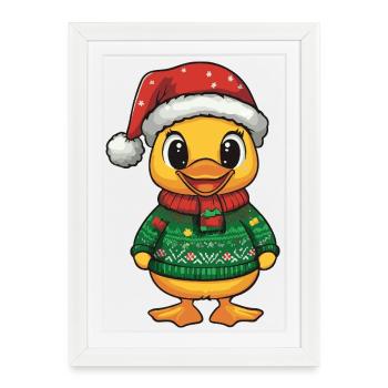 Noël de canard - Affiche encadrée (27 × 37 cm) - blanc - Devant