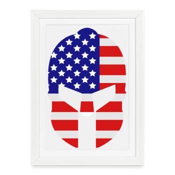 Spartan helmet usa - Framed poster (27 × 37 cm) - white - Front