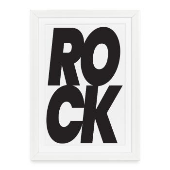 Stacked Rock Typography - Framed poster (27 × 37 cm) - white - Front