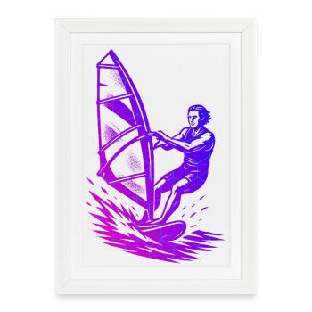 Œuvres propres de planche à voile pour la planche à voile - Affiche encadrée (27 × 37 cm) - blanc - Devant