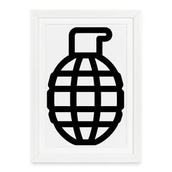 grenade - Affiche encadrée (27 × 37 cm) - blanc - Devant