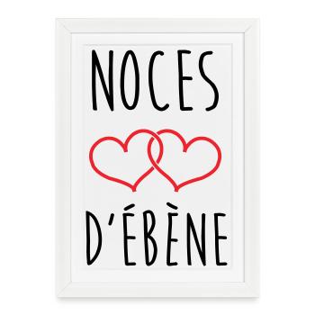 noces d'Ébène 78 ans de mariage - Affiche encadrée (27 × 37 cm) - blanc - Devant