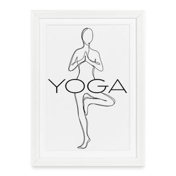 Posture de yoga - Conception de lignes de salutation au soleil - Affiche encadrée (27 × 37 cm) - blanc - Devant