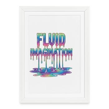 Fluide de fusion coloré : imagination - Affiche encadrée (27 × 37 cm) - blanc - Devant