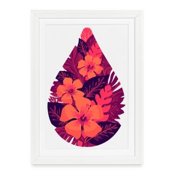 Flora Fire Leaves - Framed poster (27 × 37 cm) - white - Front