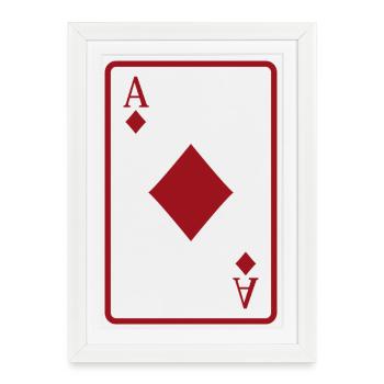 Poker card - Framed poster (27 × 37 cm) - white - Front