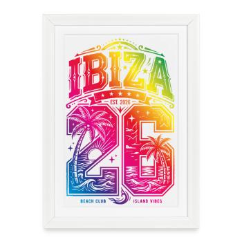 Ibiza 26 Colorful 2026 - Framed poster (27 × 37 cm) - white - Front